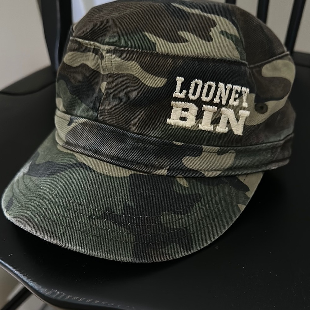 Motorcycle Camouflage hat from the “Looney Bin”